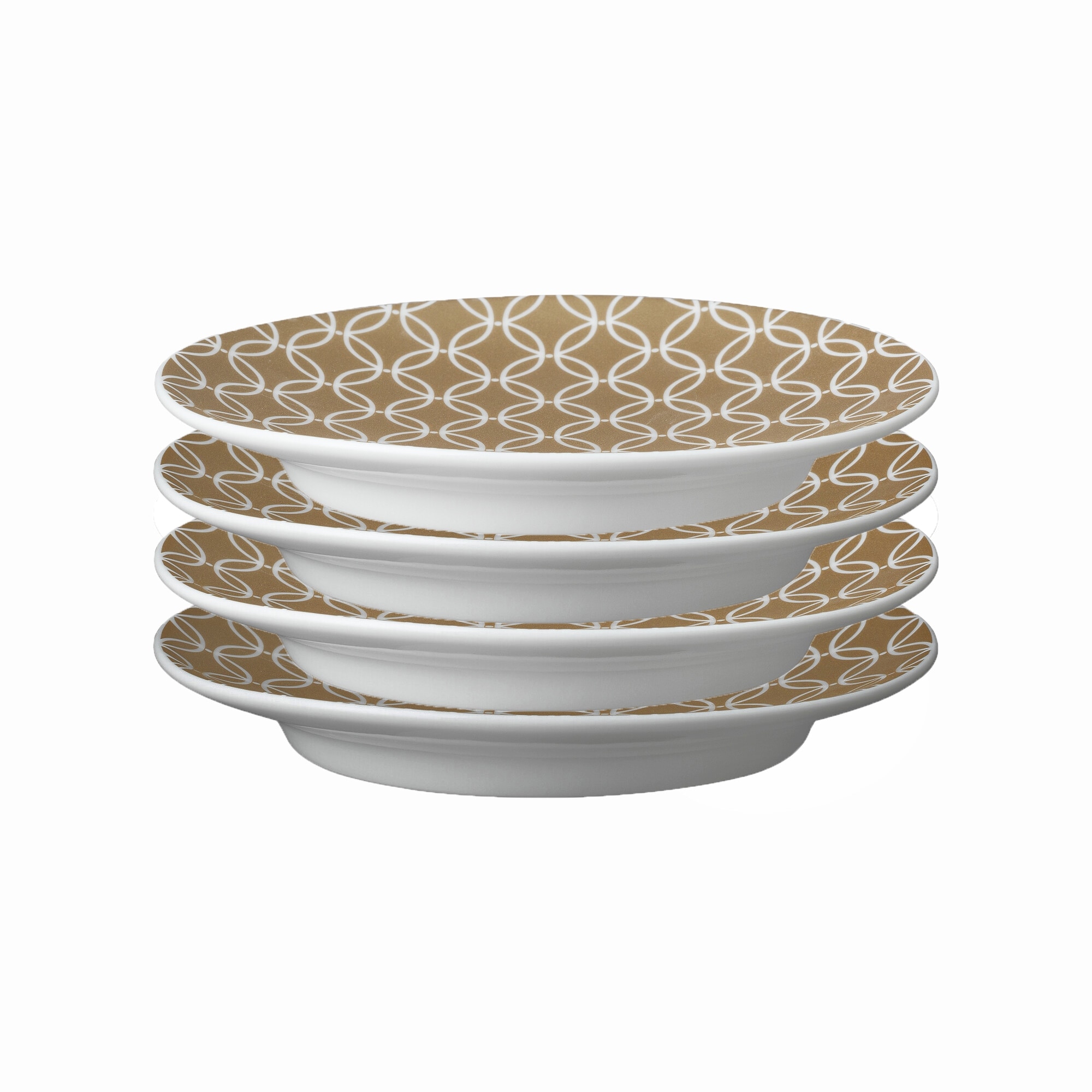 Product photograph of Porcelain Modern Deco Set Of 4 Small Gold Plates from Denby Retail Ltd